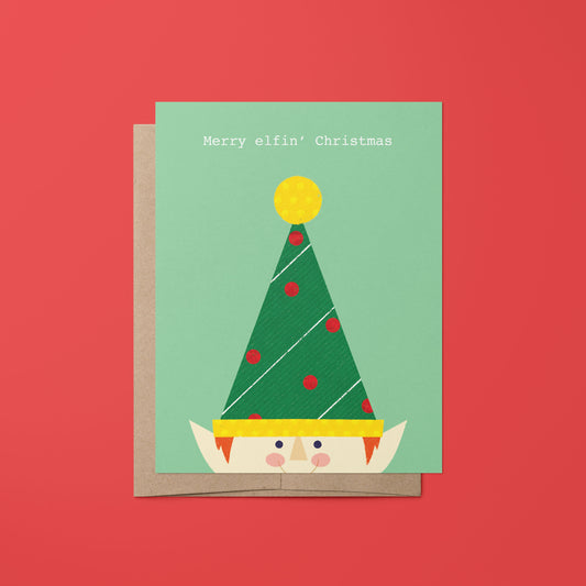"Merry elfin' Christmas." Greeting Card